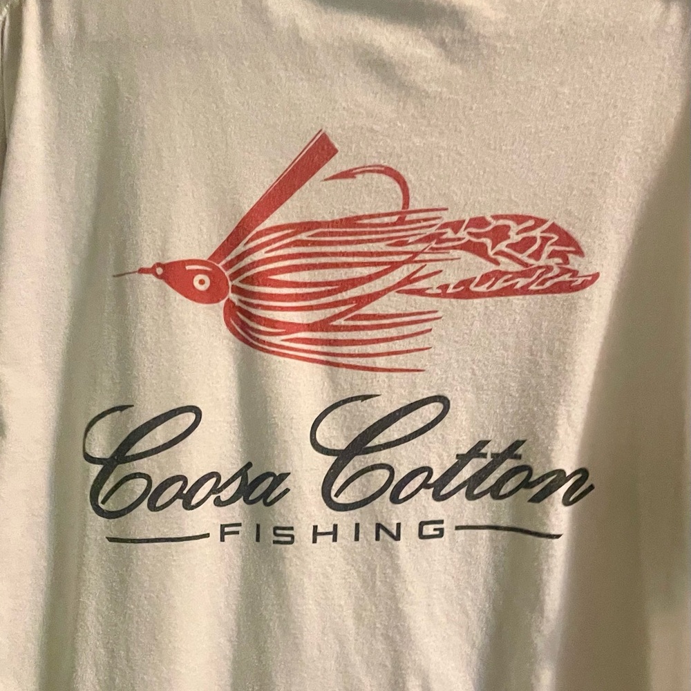 Coosa Cotton Fishing Tee with Red Design